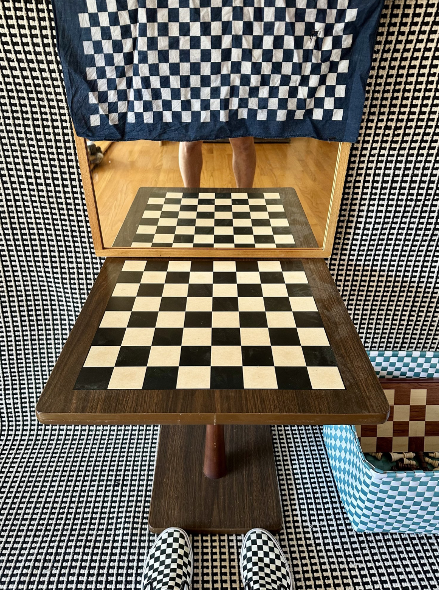 Image of multiple grid patterns on multiple surfaces.